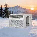 COWSAR 10,000 BTU Window Air Conditioner, Saddle Mount AC Unit Cools Up to 450 Sq.Ft, 3-in-1 with Cool/Dehumidifier/Fan, 24H Timer, Quiet Operation, Energy Saving, Easy Install, White