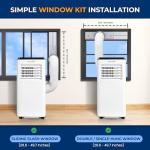 SereneLife 8000 BTU Portable Air Conditioner with Heating Functionality, 4-in-1 Compact Standing Air Conditioner for Room Up to 350 Sq. Ft., Floor AC Unit with LCD Remote Control, Auto Mode, Low Noise