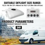 Universal Rooftop AC Unit RV 24V Air Conditioner with Heat for Camper, 12 Volt DC Air Conditioner Heater Combo, Quiet A/C Unit 2 in 1 Heating Cooling for Truck Trailer Boat Motorhome Tractor Caravan