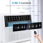 Electactic U-shaped Window Air Conditioner, Window AC Unit Cools Up 550 Sq.ft, Saddle Air Conditioner Window Unit with Full Window View, Low Noise, Cool/Dry/Fan Modes,White,12000BTU Upgrade