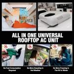 Universal Rooftop AC Unit RV 24V Air Conditioner with Heat for Camper, 12 Volt DC Air Conditioner Heater Combo, Quiet A/C Unit 2 in 1 Heating Cooling for Truck Trailer Boat Motorhome Tractor Caravan