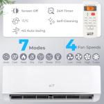 COSTWAY 12000 BTU Mini Split Air Conditioner & Heater, 115V WiFi Enabled 24 SEER2 Ductless Inverter AC Unit, Works w/Alexa, Cools Rooms Up to 750 Sq.Ft