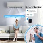 COSTWAY 12000 BTU Mini Split Air Conditioner & Heater, 115V WiFi Enabled 24 SEER2 Ductless Inverter AC Unit, Works w/Alexa, Cools Rooms Up to 750 Sq.Ft