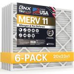BNX TruFilter 20x23x1 Air Filter MERV 11 (6-Pack) - MADE IN USA - Allergen Defense Electrostatic Pleated Air Conditioner HVAC AC Furnace Filters for Allergies, Dust, Pet, Smoke, Allergy MPR 1200 FPR 7
