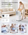 Energlow 8000 BTU Portable Air Conditioner, 5-in-1 Cools 350 Sq.Ft, Quiet AC Unit with Fan & Dehumidifier, LED Display, Remote, 24H Timer, Window Kit, for Bedroom/Office/Dorms/Apartment