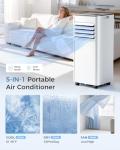 Feelfunn 8,000 BTU Portable Air Conditioner - 3-in-1 Portable AC Unit for Rooms Up to 350 Sq. Ft., with Remote Control, Cooling, Dehumidifier & Fan Modes, AC Unit for Bedroom, Office, Apartment