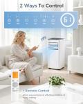 Feelfunn 8,000 BTU Portable Air Conditioner - 3-in-1 Portable AC Unit for Rooms Up to 350 Sq. Ft., with Remote Control, Cooling, Dehumidifier & Fan Modes, AC Unit for Bedroom, Office, Apartment