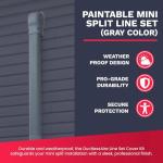 DuctlessAire Mini Split Line Set Cover Kit - Paintable Lineset Cover - Line Set Covers for Ductless Air Conditioner, Mini Split AC/Heating System, HVAC, Central AC Unit, Heat Pump (Gray, 4" x 14 ft.)