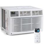 GarveeLife Window Air Conditioner 8000 BTU – Cools up to 550 Sq.Ft – 3 Fan Speeds, Dehumidifier, Quiet Operation, Auto-Restart, Self-Evaporation, 24H Timer, Sleep Mode, Optional WiFi & Remote – White