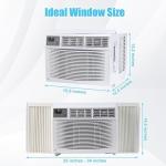 GarveeLife Window Air Conditioner 8000 BTU – Cools up to 550 Sq.Ft – 3 Fan Speeds, Dehumidifier, Quiet Operation, Auto-Restart, Self-Evaporation, 24H Timer, Sleep Mode, Optional WiFi & Remote – White