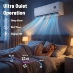 LITHZEN 12000 BTU Mini Split Air Conditioner & Heater, 115V 18.1 SEER2 Wifi Enabled Energy Efficient Inverter Ductless AC & 1 Ton Heat Pump System, Compatible with Alexa, Cools Up to 600 Sq. Ft