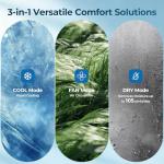 12,000 BTU Window Air Conditioner, 3-in-1 AC Unit with Dehumidifier for Large Room/Living Room Up to 550 Sq. Ft, Quiet & Energy Saving Window AC with Remote, 4 Fan Speeds, 24H Timer, Sleep Mode