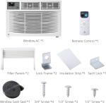 GarveeLife Window Air Conditioner 8000 BTU – Cools up to 550 Sq.Ft – 3 Fan Speeds, Dehumidifier, Quiet Operation, Auto-Restart, Self-Evaporation, 24H Timer, Sleep Mode, Optional WiFi & Remote – White