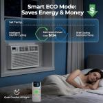 12,000 BTU Window Air Conditioner, 3-in-1 AC Unit with Dehumidifier for Large Room/Living Room Up to 550 Sq. Ft, Quiet & Energy Saving Window AC with Remote, 4 Fan Speeds, 24H Timer, Sleep Mode