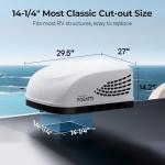 FOGATTI Ducted RV Air Conditioner 16000 BTU - Quiet Rooftop AC Unit, All-in-One Design, Ducted RV AC Unit White, Easy Install for Campers & Trailers, 115V White