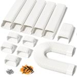 Kalkehay 4" W 9Ft L Line Set Cover for Mini Split and Central Air Conditioners Decorative PVC Line Cover Kit for Outdoor AC Heat Pump Systems
