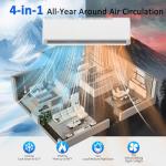 18000 BTU Mini Split AC/Heating System with Inverter, 19 SEER2 230V Energy Efficient Ductless Wall-Mounted Air Conditioner Unit Cools Rooms up to 750 Sq. Ft with Heat Pump & Installation Kits