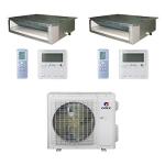 Gree 24,000 BTU Multi21+ Dual-Zone Concealed Duct Mini Split Air Conditioner Heat Pump 208/230V SEER 21 (18-18)