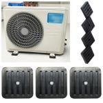 RecDec 4 Pack Mini Split Anti-Vibration Pads Wall Mounting Bracket Isolator Rubber Pad Damper Shock Absorbing Feet for Ductless Air Conditioner Heat Pump System Outdoor Condenser Unit A/C HVAC