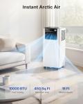 Temprium 10,000 BTU Portable Air Conditioner, Smart Portable AC Unit for rooms up to 450 sq. ft., 3-in-1 Standing Air Conditioner with Cool, Dry, Fan, Sleep Modes, 24H Timer, APP/Voice/Remote Control