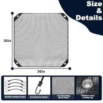 CHIAOJIHE 36" X 36" Ac Cover for Outside Unit, Universal Central Mesh Air Conditioner Cover for Outside, Ac Unit Covers Outdoor, With Four Hooks