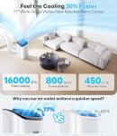 16,000 BTU Inverter Portable Air Conditioner, Cools Up to 800 Sq.Ft, Auto-Evaporation, Low Noise AC Unit with Remote Control for Large Room, Office, Garage, White