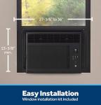GE 6,000 BTU Electronic Window Air Conditioner, Black Compact AC Cools Rooms up to 250 sq ft, Digital Controls with Remote, Energy Saver Mode, 24Hr Timer, Easy Install Kit Included