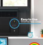 GE 6,000 BTU Electronic Window Air Conditioner, Black Compact AC Cools Rooms up to 250 sq ft, Digital Controls with Remote, Energy Saver Mode, 24Hr Timer, Easy Install Kit Included