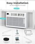Electactic Window Air Conditioner, 8000 BTU Window AC Unit, Cool Rooms up to 350 Sq.Ft., 6-in-1 Modes,24H Timer, Energy Saving, Remote Control, Perfect for Bedroom, Apartment, Living Room, Office