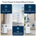 DuraComfort Portable Air Conditioners, 8,500 BTU(Ashrae) /5,100 BTU (SACC), Cooling,Dehumidifier,Fan Mode,Up to 200 Sq.Ft,Suitable for compact Rooms,White