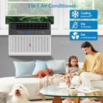 6000 Btu U-Shaped Window Air Conditioner with WiFi & App Control,Ultra Quiet, Enabled Saddle Window AC Unit Cools Up to 300 Sq. ft, Cooling, Dehumidifier, Flexible for Home/Office