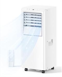 Feelfunn 8,000 BTU Portable Air Conditioner - Cools Up to 350 Sq. Ft., 5-in-1 Portable AC Unit for Rooms with Remote Control, Sleep Mode, 24H Timer, Air Conditioner for Bedroom, Dorm, Apartment