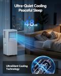 Feelfunn 8,000 BTU Portable Air Conditioner - Cools Up to 350 Sq. Ft., 5-in-1 Portable AC Unit for Rooms with Remote Control, Sleep Mode, 24H Timer, Air Conditioner for Bedroom, Dorm, Apartment