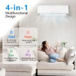 ROVSUN 9000 BTU Mini Split Air Conditioner Indoor Unit Only, 115V Ductless Wall Mounted Air Handler