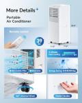 Feelfunn 8,000 BTU Portable Air Conditioner - Cools Up to 350 Sq. Ft., 5-in-1 Portable AC Unit for Rooms with Remote Control, Sleep Mode, 24H Timer, Air Conditioner for Bedroom, Dorm, Apartment