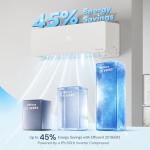 Cozeware 12000 BTU Mini Split Air Conditioner Heat Pump, 230V 20 SEER2 Ductless Inverter System Works with Alexa and WiFi, Cools & Heat Up to 750 Sq.Ft with 3 Eco Mode and Installation Kit, 1 Ton