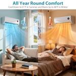 9000 BTU Mini Split AC with Heat Pump, Ductless Mini Split Air Conditioner Heat System with Quiet Operation, All-In-One Kit, 24H Timer, 115V, 19 SEER2 Energy Efficient for 500 Sq.Ft