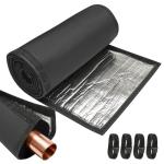 3 Layers HVAC Copper Pipe Insulation Cover Protector Outdoor 600D Oxford AC Copper Line, UV-Resistant 72x10.2Inch with 4 Adjustable Straps for Mini Split & Central Air Conditioner for Outside (Black)