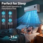 9000 BTU Mini Split AC with Heat Pump, Ductless Mini Split Air Conditioner Heat System with Quiet Operation, All-In-One Kit, 24H Timer, 115V, 19 SEER2 Energy Efficient for 500 Sq.Ft