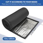 3 Layers HVAC Copper Pipe Insulation Cover Protector Outdoor 600D Oxford AC Copper Line, UV-Resistant 72x10.2Inch with 4 Adjustable Straps for Mini Split & Central Air Conditioner for Outside (Black)