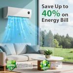 9000 BTU Mini Split AC with Heat Pump, Ductless Mini Split Air Conditioner Heat System with Quiet Operation, All-In-One Kit, 24H Timer, 115V, 19 SEER2 Energy Efficient for 500 Sq.Ft