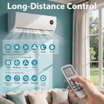 9000 BTU Mini Split AC with Heat Pump, Ductless Mini Split Air Conditioner Heat System with Quiet Operation, All-In-One Kit, 24H Timer, 115V, 19 SEER2 Energy Efficient for 500 Sq.Ft