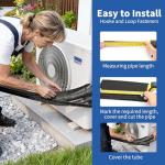 3 Layers HVAC Copper Pipe Insulation Cover Protector Outdoor 600D Oxford AC Copper Line, UV-Resistant 72x10.2Inch with 4 Adjustable Straps for Mini Split & Central Air Conditioner for Outside (Black)