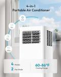 EUHOMY Portable Air Conditioners 12,000 BTU, 4-in-1 Portable Air Conditioner for Rooms Up to 550 Sq.Ft. with Cool, Fan, Dehumidifier, Sleep, Portable AC Unit with Remote & 24H Timer, Installation Kits