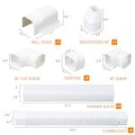 3" W 20Ft L Mini Split Line Set Cover Kit Air Conditioners Decorative PVC Slim Line Cover for Central AC & Heat Pumps Systems Tubing Cover