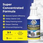 Blue Blaster AC Coil Cleaner Foam - Quart | Extreme Duty Formula for Outdoor AC Condenser Units | 3 to 1 Concentrate Makes 1 Gallon | HVAC Coil Cleaner Lifts Dirt and Grime from the Inside Out