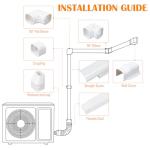 3" W 20Ft L Mini Split Line Set Cover Kit Air Conditioners Decorative PVC Slim Line Cover for Central AC & Heat Pumps Systems Tubing Cover