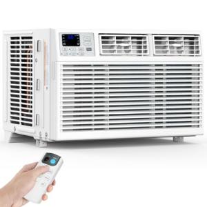 KISSAIR 8,000 BTU Window Air Conditioner Cools up to 350 Sq. ft, Ultra Quiet Window AC Unit with Remote Control, 4 in 1 Energy Saving Air Conditioner Window Unit, Sleep Mode, Easy to Install