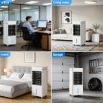 Portable Air Conditioners, 3-IN-1 Evaporative Air Cooler,Cooling Fans that Blow Cold Air with 60° Oscillation,9H Timer,3 Modes & 12 Speeds, 8 Ice Packs, Windowless Portable AC for Room,Bedroom,Office