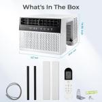 Electactic U-shaped Window Air Unit, Window Air Conditioner Cools Up 450 Sq.ft, Saddle Air Conditioner Window Unit with Full Window View, Low Noise, Cool/Dry/Fan Modes,Off-White, 10000BTU Upgrade